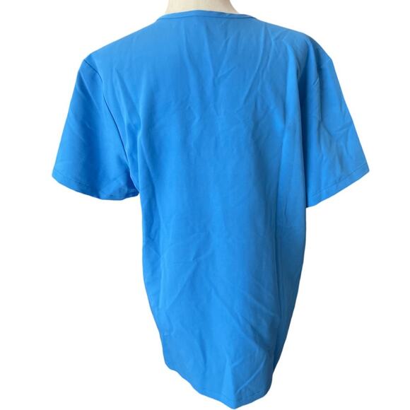 Figs Technical Collection Bright Blue V Neck Top Unisex Leon - Picture 4 of 8